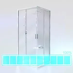 Ravak Blix BLRV2K-100 sarokbelépős zuhanykabin fehér Transparent