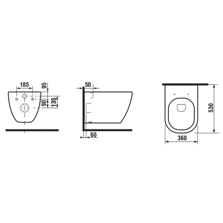 Sapho Paco fali rimless WC 360x530 mm (PZ1012WR)