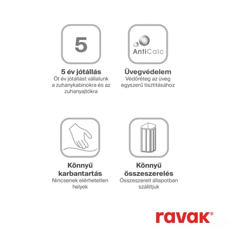 Ravak Pivot PDOP2-120 zuhanyajtó krómhatás fogantyú krómhatású keret