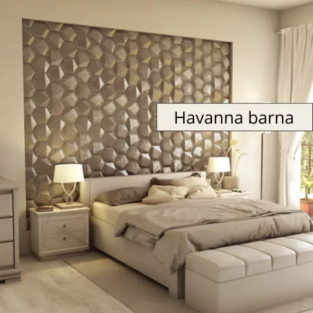 Hexa 3D falpanel 22,5 cm - Havanna barna