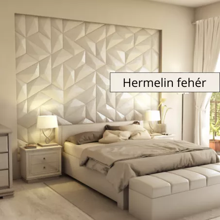 Escorial 3D falpanel 50x25x25x25cm -Hermelin fehér