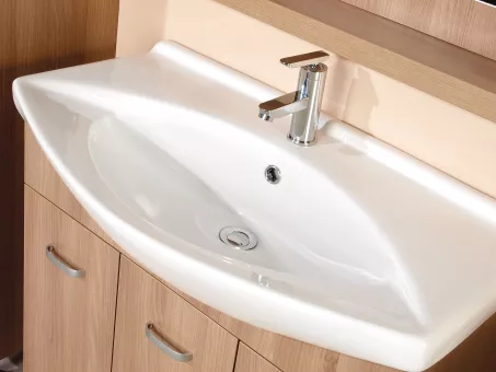 Sanglass Trend 85 fürdőszobabútor alsó elem + DrejaPlus mosdó NNT - fa hatású szín