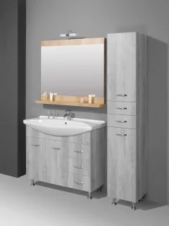Sanglass Trend 85 T/1 fürdőszobabútor felső elem-tükör piperepolccal NNT - Fa hatású szín