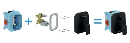 Ravak TD F 065.20, 10° Free black falba süllyesztett csaptelep váltóval, R-b