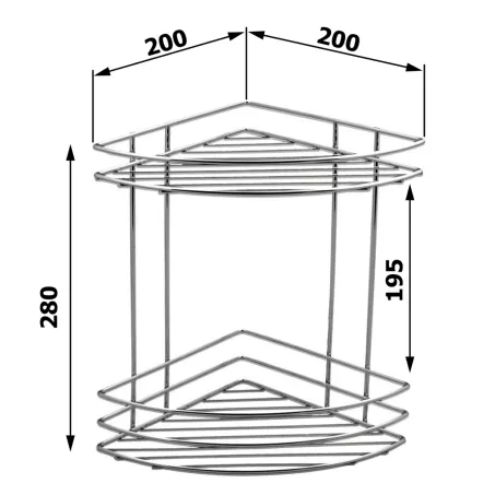 Sapho Króm Line sarokpolc 200x310x200 mm (37010)