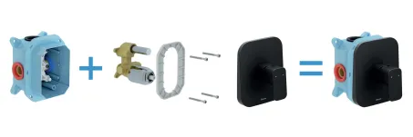 Ravak TD F 066.20 Falba süllyesztett csaptelep váltó nélkül R-Boxhoz, FEKETE