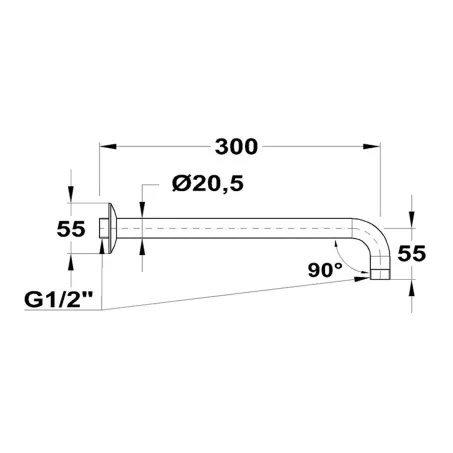 Mofém zuhanykar 90° x 300 (169-0003-03)