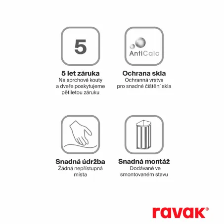 Ravak Pivot PSKK3-100zuhanysarok krómhatású fogantyúk krómhatású keret