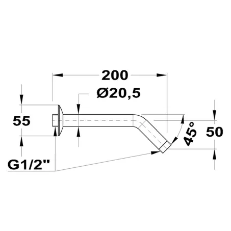 Mofém zuhanykar 45° x 200 (169-0003-01)