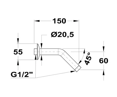 Mofém zuhanykar 45° x 150 (169-0003-00)