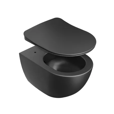 Ravak Uni Chrome Flat WC ülőke - fekete