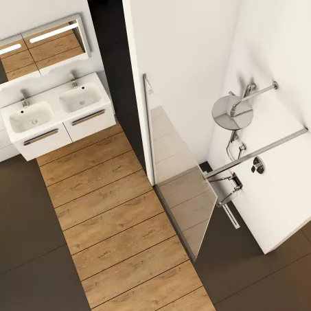 Ravak Walk In Wall-60 v.200 black+Transparent