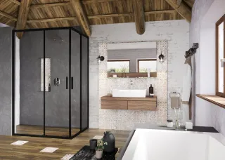 Ravak Zuhanykabin BLSRV2K-90 fekete +Transparent (1 oldal)