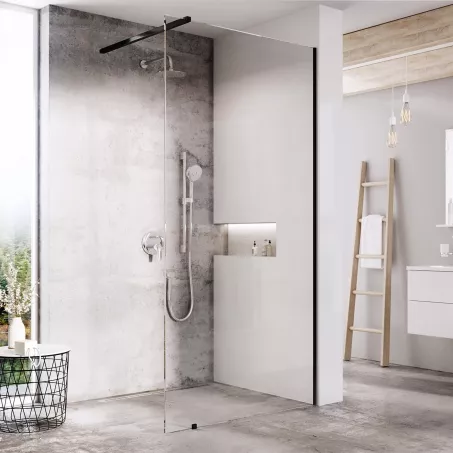 Ravak Walk In Wall-80 v.200 black+Transparent