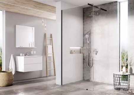 Ravak Walk In Wall-80 v.200 black+Transparent