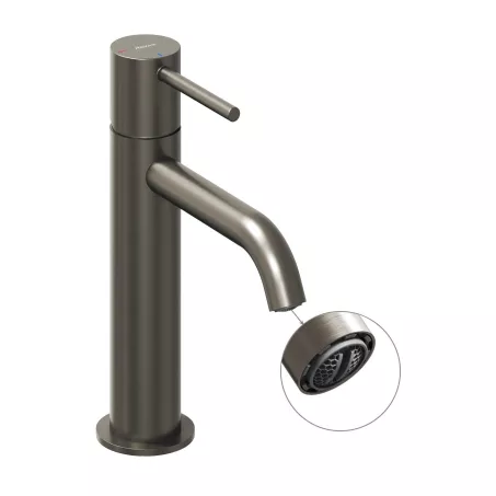 Ravak Álló mosdócsaptelep BeCool 190 mm, leeresztő nélkül - Graphite Brushed