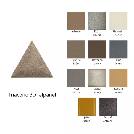 Triacono 3D falpanel 34,8x34,8x34,8cm - többféle színben