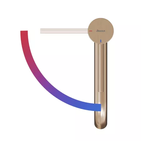 Ravak Álló mosdócsaptelep BeCool 190 mm, leeresztő nélkül - Rose Gold Brushed