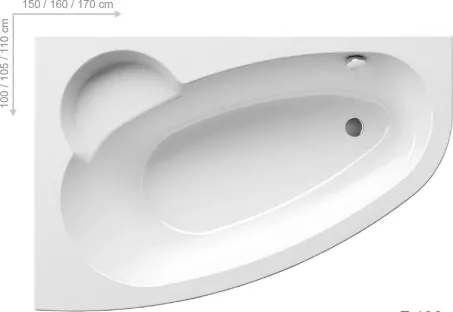 Ravak Asymmetric jobbos fürdőkád 170x110cm