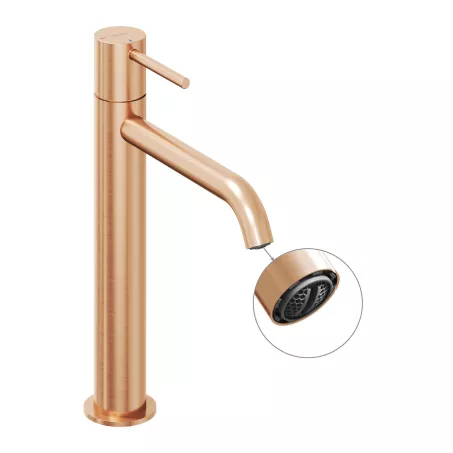 Ravak Álló mosdócsaptelep BeCool 250 mm, leeresztő nélkül - Rose Gold Brushed