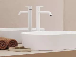 Ravak Álló mosdócsaptelep BeCool 340 mm, leeresztő nélkül - White Velvet