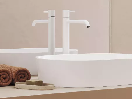 Ravak Álló mosdócsaptelep BeCool 340 mm, leeresztő nélkül - White Velvet