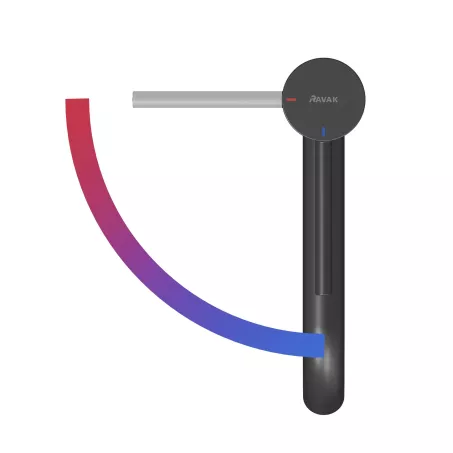 Ravak Álló mosdócsaptelep BeCool 340 mm, leeresztő nélkül - Black Matt