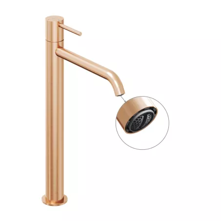Ravak Álló mosdócsaptelep BeCool 340 mm, leeresztő nélkül - Rose Gold Brushed