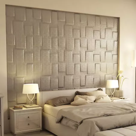 Bonete 3D falpanel 60x60 cm - acél szürke