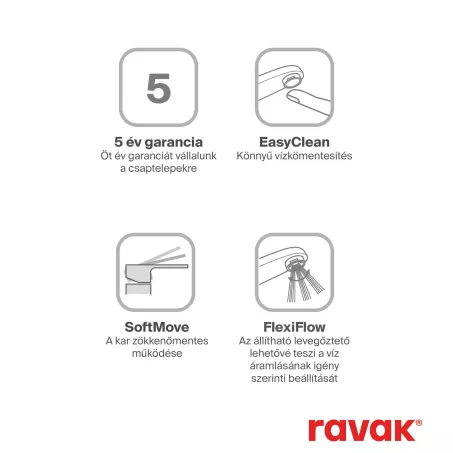 Ravak Chrome mosdócsaptelep leeresztővel