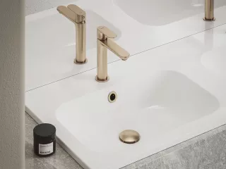 Ravak Álló mosdócsaptelep BeCool 174 mm, leeresztő nélkül, Rose Gold Brushed
