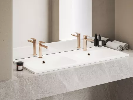 Ravak Álló mosdócsaptelep BeCool 174 mm, leeresztő nélkül, Rose Gold Brushed