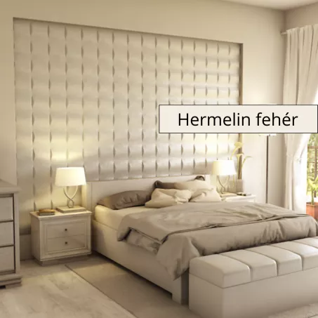 Salta 3D falpanel 40x40cm - Hermelin fehér