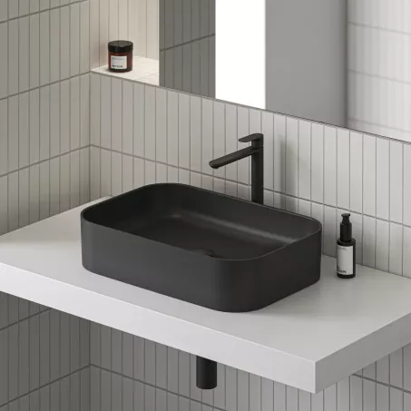 Ravak Álló mosdócsaptelep BeCool 335 mm, leeresztő nélkül, Black Matt