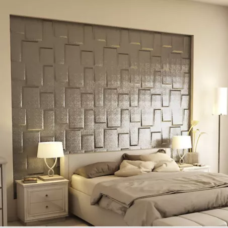 Bonete 3D falpanel 60x60 cm - fénylő antracit