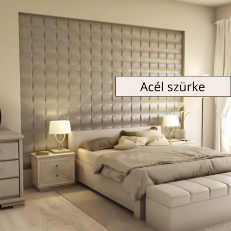Salta 3D falpanel 40x40cm - Acél szürke