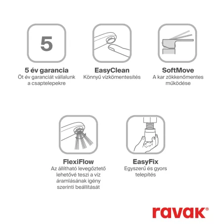 Ravak PU 016.00 Konyhai csaptelep leeresztő nélkül