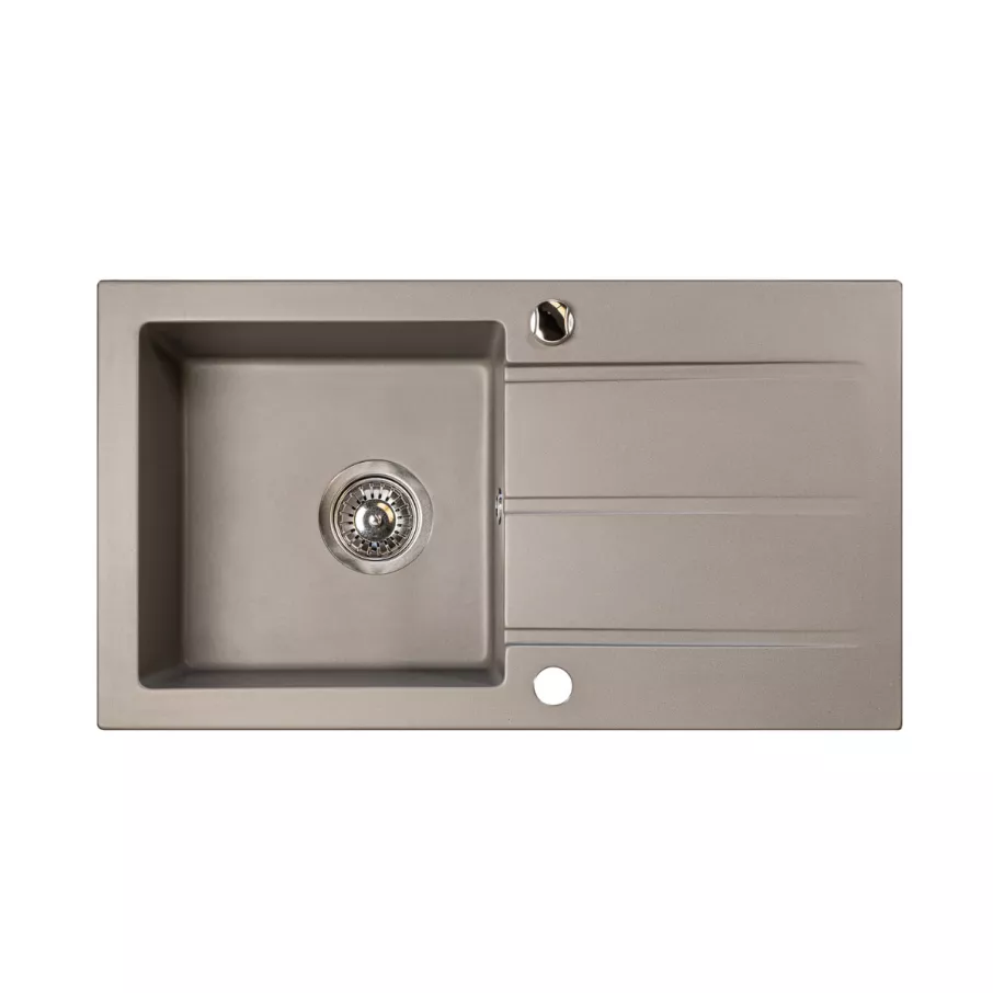 Marmorin Isao szögletes gránit mosogató csepegtetővel - Taupe gray (470113026)