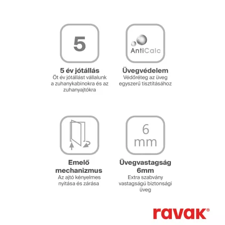 Ravak SmartLine SMSD2-90 B  zuhanyajtó balos