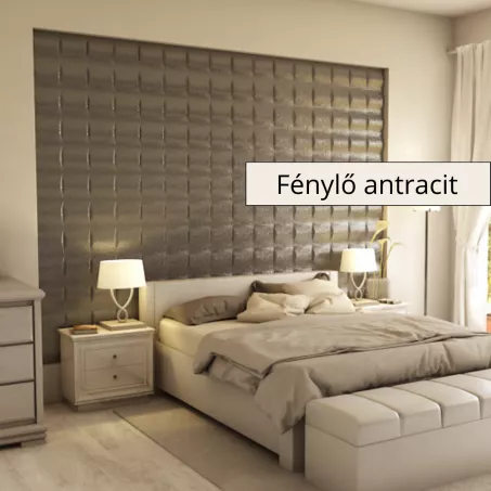 Salta 3D falpanel 40x40cm - Fénylő antracit