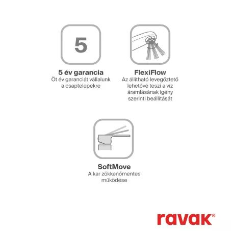 Ravak TD F 014.00 10° Free álló mosdócsaptelep leeresztő nélkül