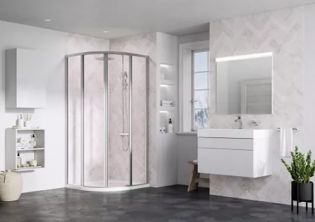 Ravak Supernova SKCP4-80 195 négyelemes zuhanykabin szatén Transparent