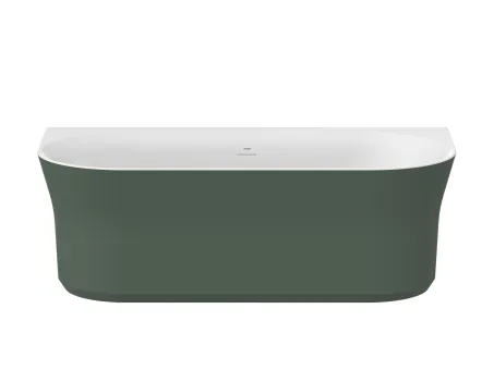 Ypsilon Wall 178x86, akrilkád, Grey Green/fehér, szabadonálló, túlfolyó és lefolyó: fehér