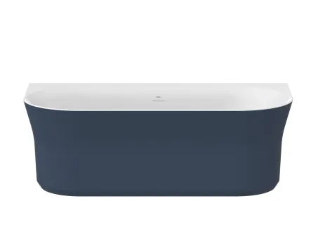 Ypsilon Wall 178x86, akrilkád, Deepsea Blue/fehér, szabadonálló, túlfolyó és lefolyó: fehér