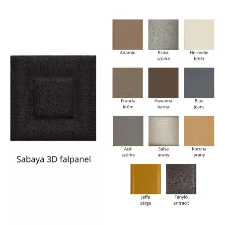 Sabaya 3D falpanel 40x40cm - többféle színben