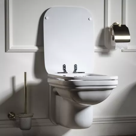 Sapho KERASAN WALDORF WC-ülőke, Soft Close, fehér/króm pánt (418801)