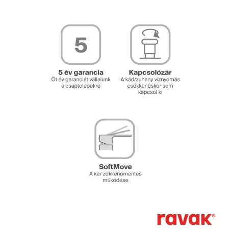Ravak TD F 022.00/150 Fali kádcsaptelep