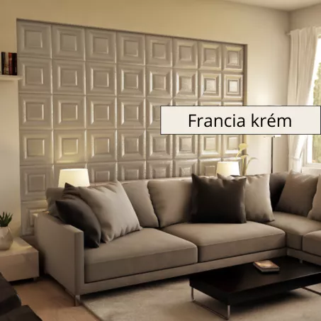Sabaya 3D falpanel 40x40cm - Francia krém