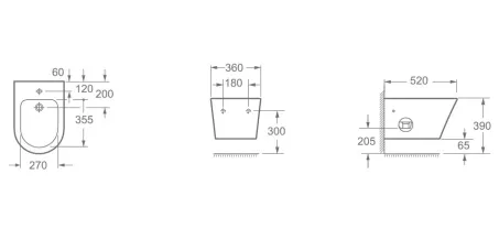 Wellis Clement Black fali bidé (WF00089)