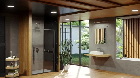 Ravak Zuhanyajtó BLSDP2-120 fekete +Transparent